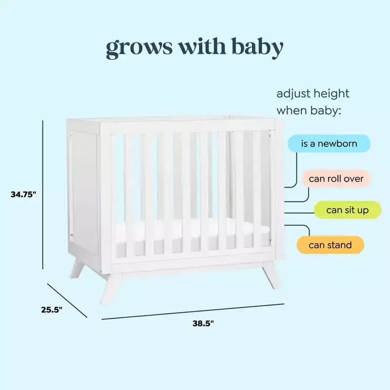 daVinci Otto 3-in-1 umbaubares Mini-Kinderbett mit 4 Matratzen