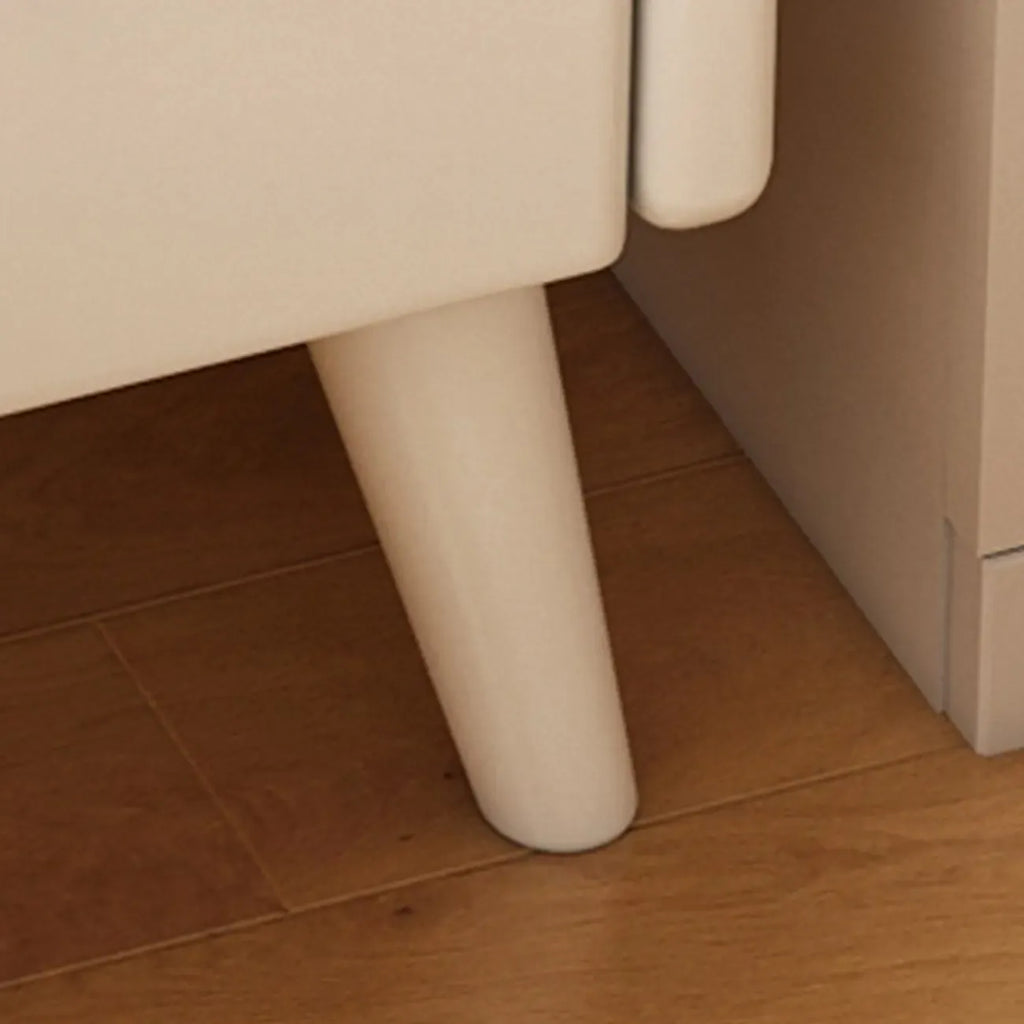 Smalle witte houten nachtkastje met 2 planken