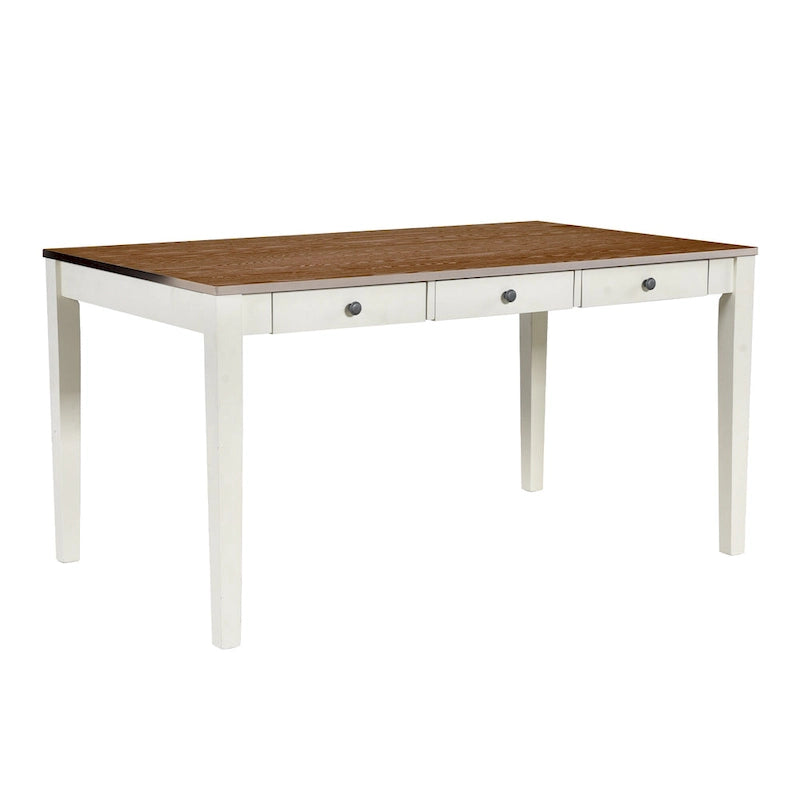 Ensemble de salle à manger en bois de 6 pièces avec 4 chaises et un banc, table avec tiroir