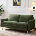 68 Mid-Century Modern Corduroy Loveseat Sofa with Spring Pad