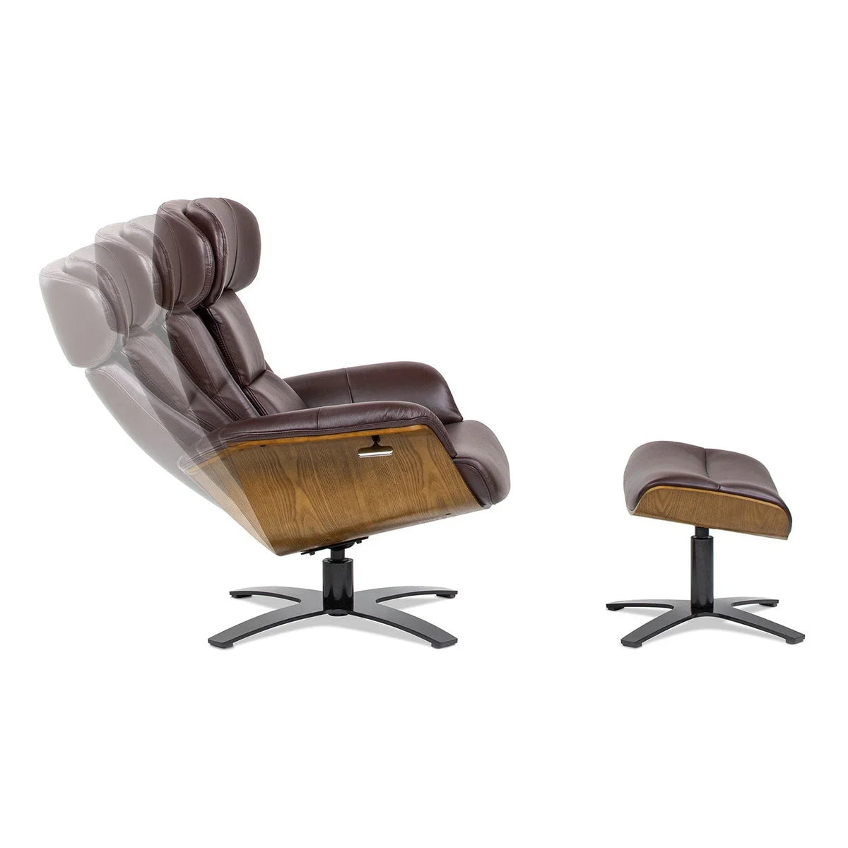 Fauteuil inclinable Jovan de 31.5 en cuir véritable avec ottoman
