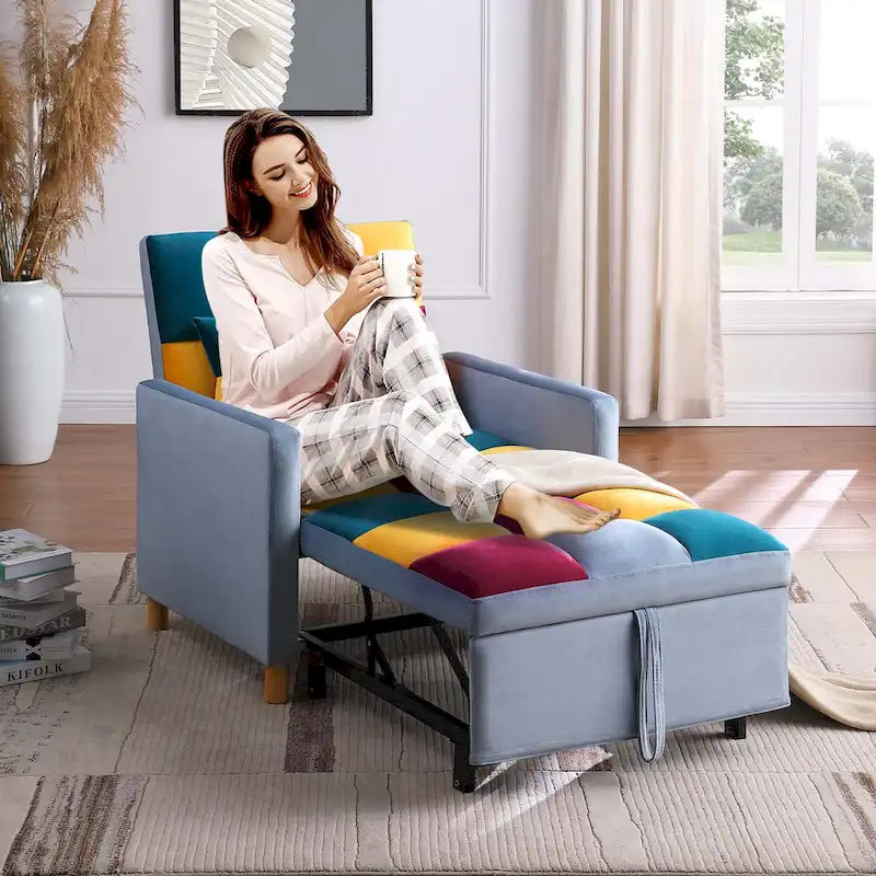 Fauteuil-lit convertible Aukfa, fauteuil une place avec oreiller