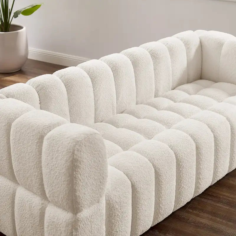 Canapé moderne de 85 en tissu gaufré, confortable pour les loisirs