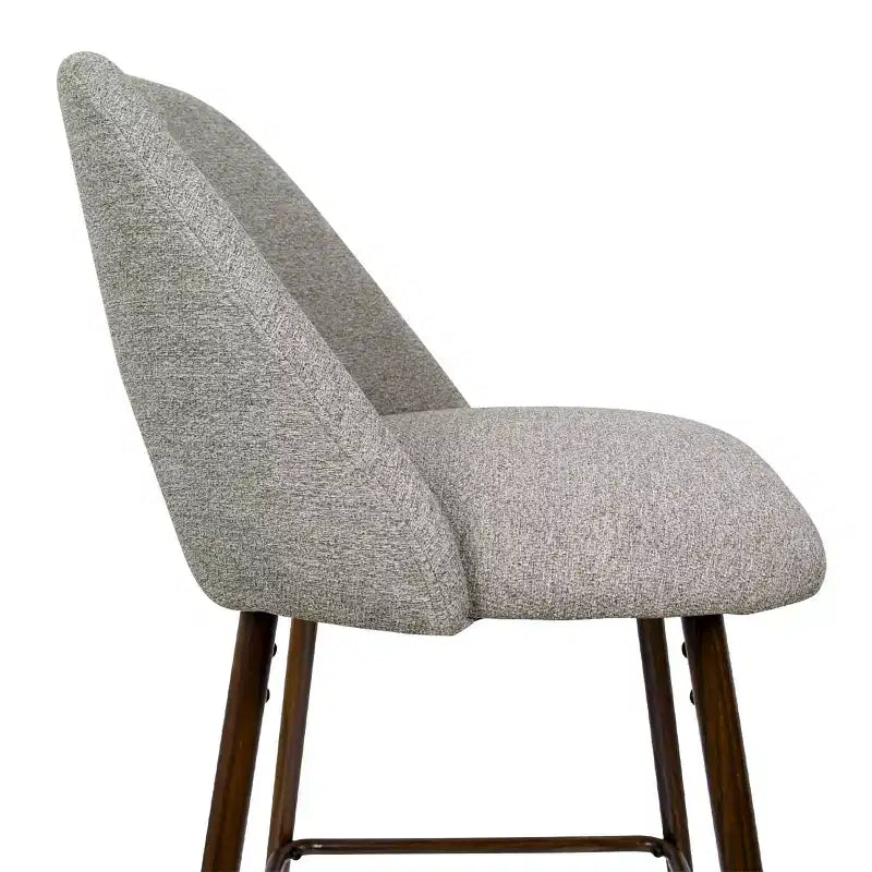 Ensemble de 3 tabourets de bar mi-hauteur de style moderne du milieu du siècle, chaises rembourrées de 26 po pour îlot de cuisine, pieds en métal finition noyer - Panipeachy