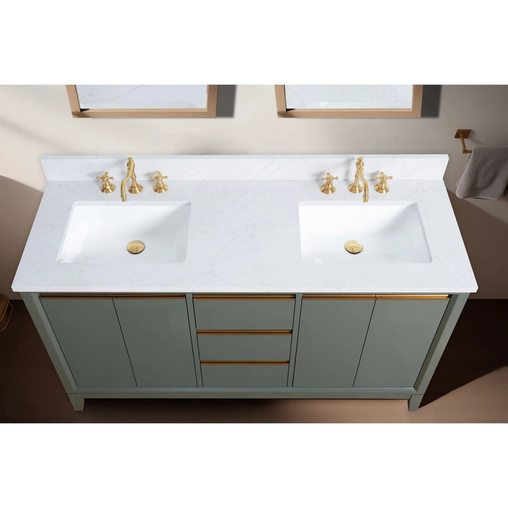 Meuble-lavabo de salle de bain Vanity Art avec lavabo en céramique et comptoir en marbre reconstitué
