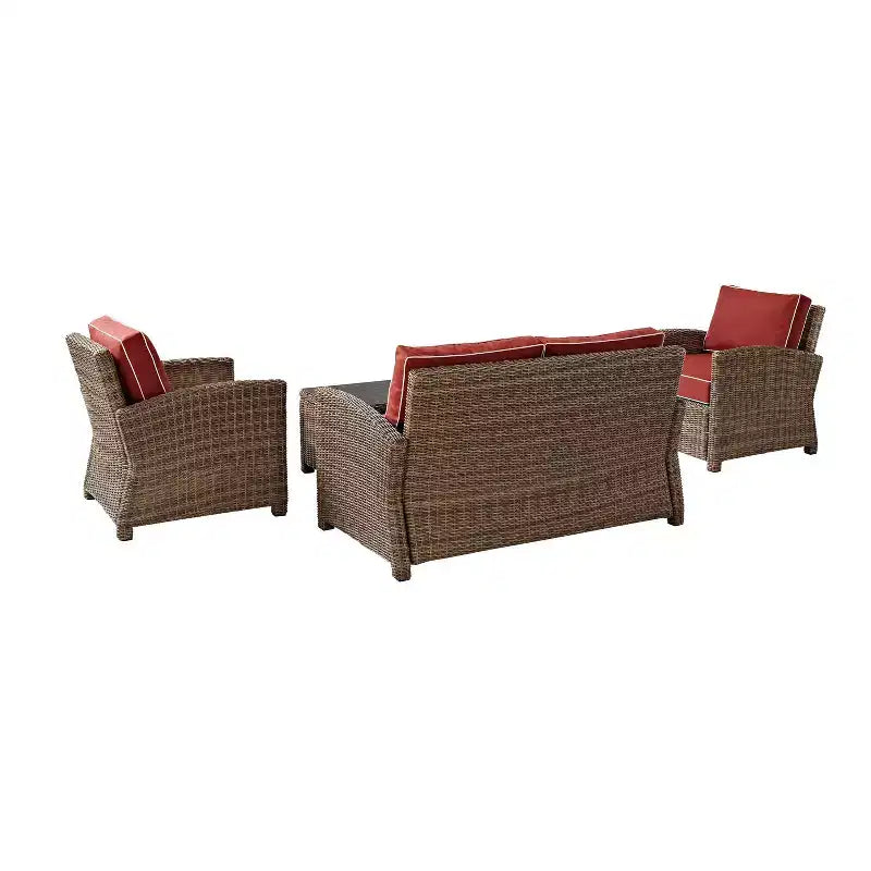 Set da esterno Bradenton in vimini, 4 pezzi - Crosley