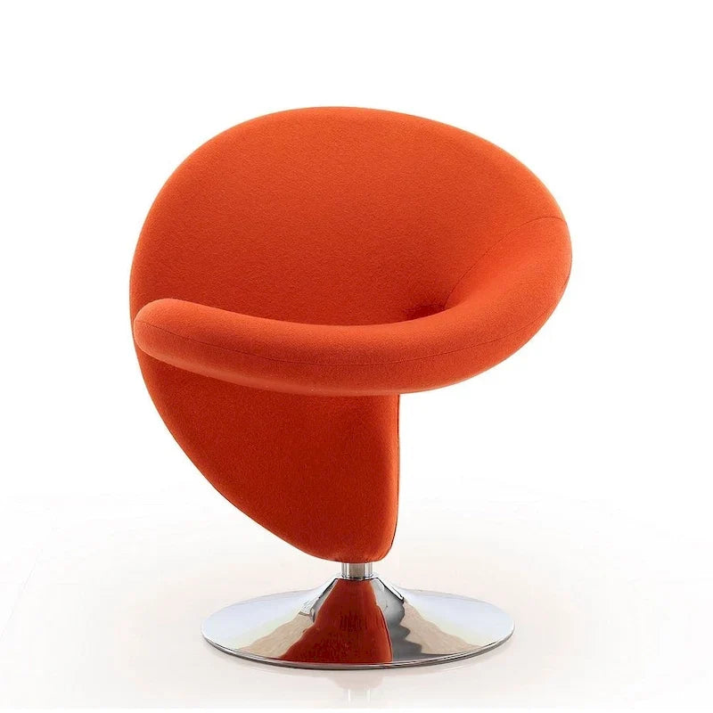 Manhattan Comfort Curl-draaifauteuil met chroom en wolmix (set van 2)
