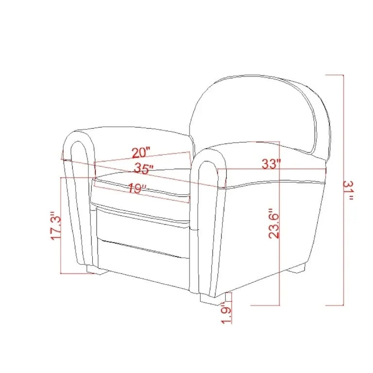 Pasargad Home Paris-clubfauteuil van echt leer, bruin