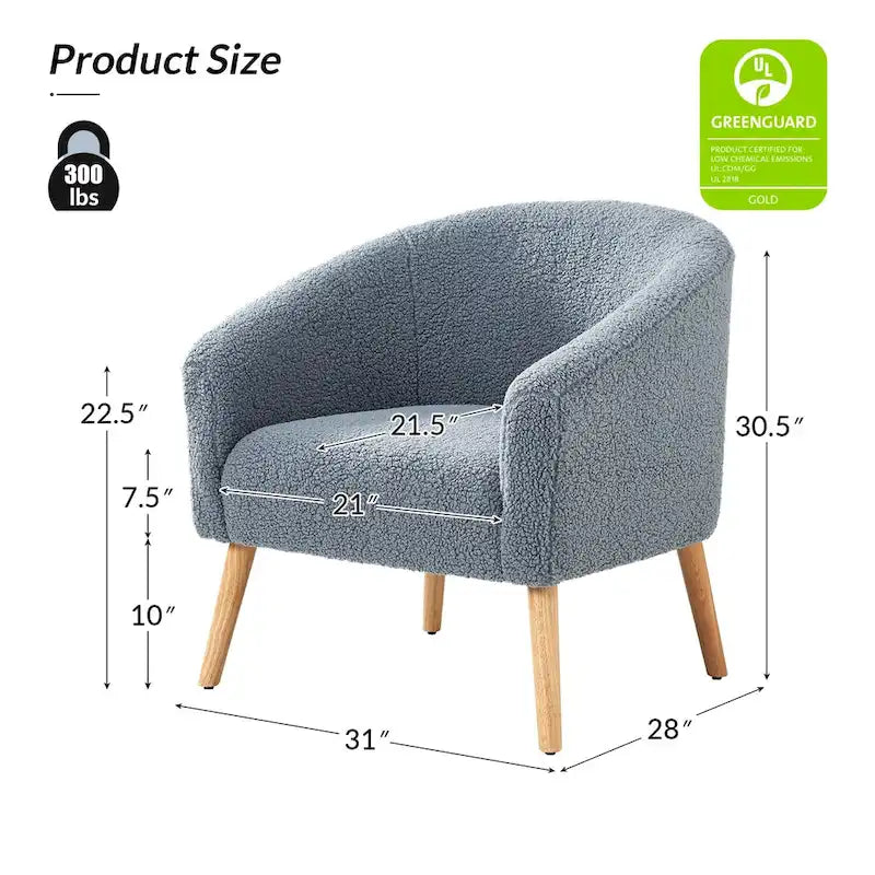 Set di 2 poltrone moderne Sheila da 30 W in bouclé con gambe in legno massello di HULALA HOME