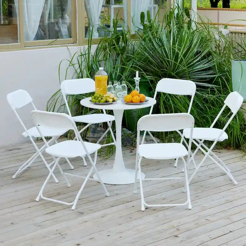 Set da 10 sedie pieghevoli in plastica, portata di 350lb, per eventi, ufficio, feste di matrimonio, picnic, cucina e sala da pranzo
