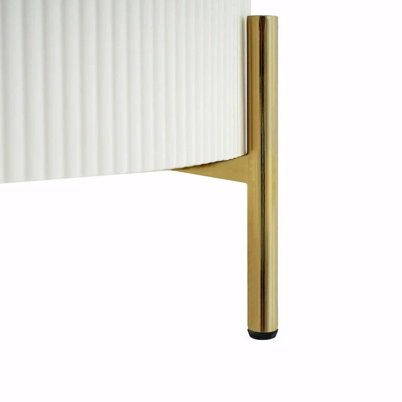 Table basse ronde moderne de 31.5 avec grand tiroir de rangement