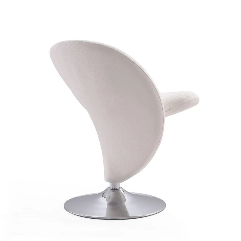 Manhattan Comfort Curl-draaifauteuil met chroom en wolmix (set van 2)