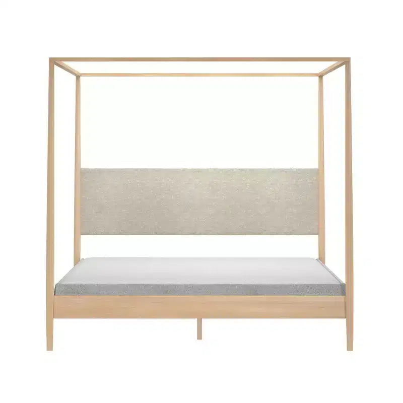 Harbor Himmelbett in King-Size mit gepolstertem Kopfteil, Blond/Swiss Coffee (MD2411-01)
