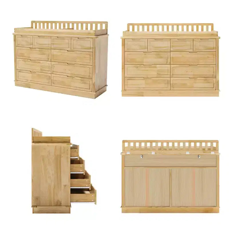 Fasciatoio e cassettiera Homsee in legno massello di pino: piano rimovibile, cassetti, elemento essenziale tutto in uno per la cameretta dei genitori