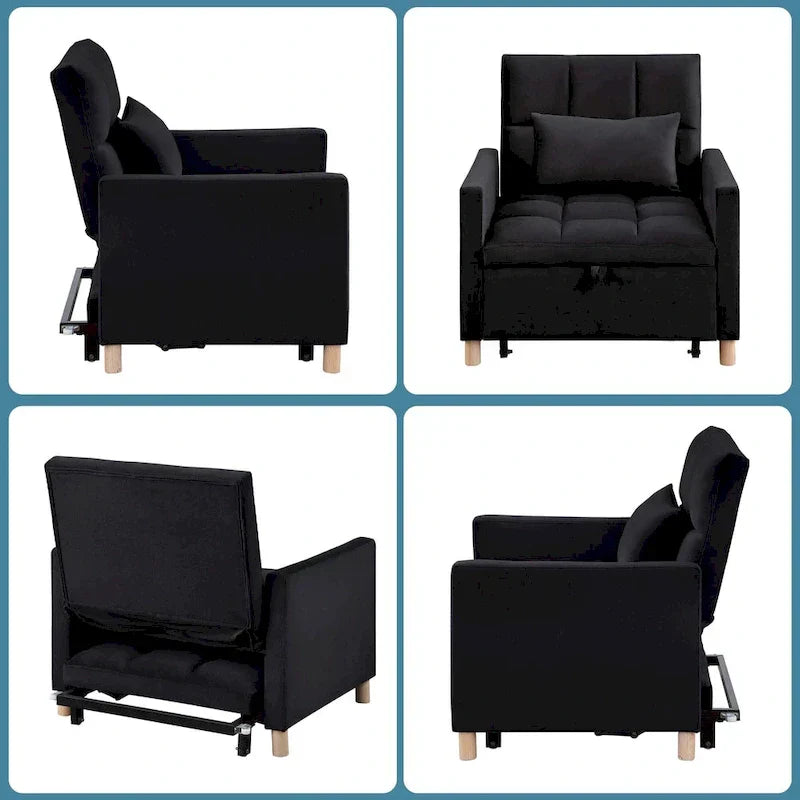 Fauteuil-lit convertible Aukfa, fauteuil une place avec oreiller