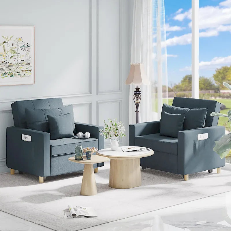 Fauteuil-lit réglable convertible 3-en-1, plusieurs couleurs, pour 1 personne