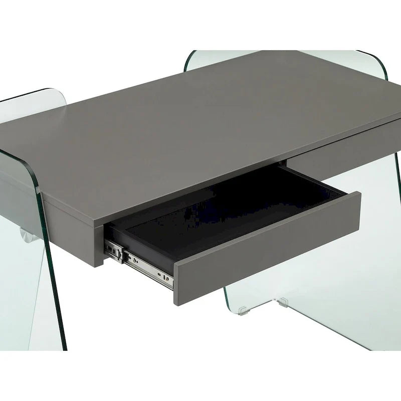 Bureau de bureau ARCHIE avec verre transparent.