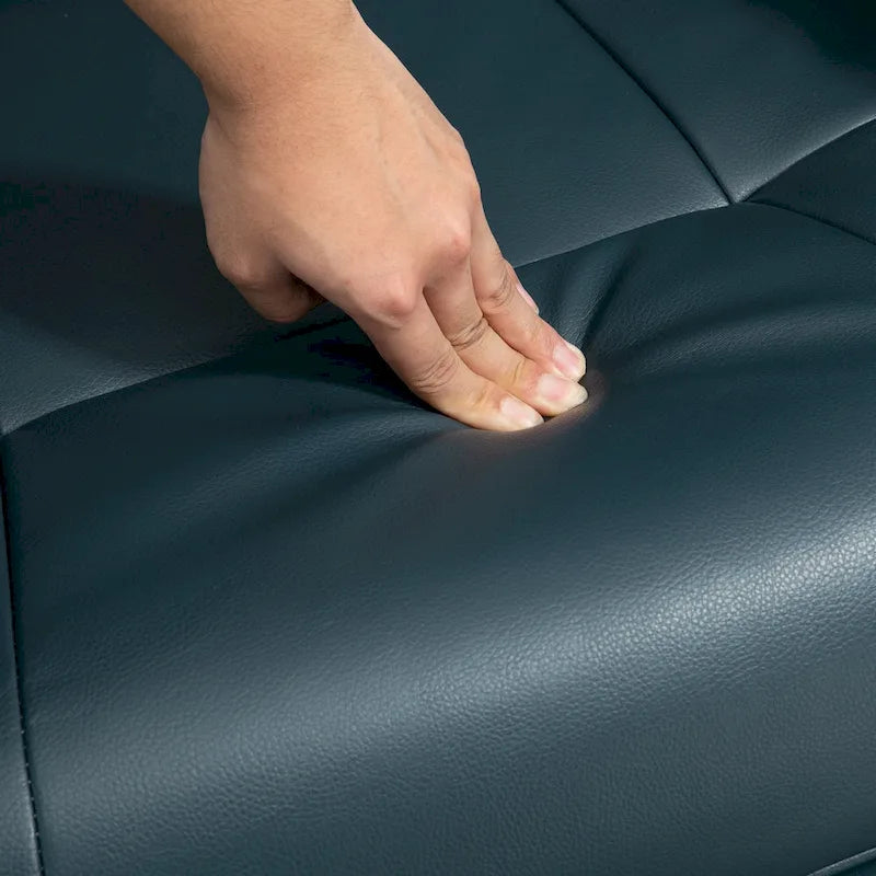 HomCom verstelbare handmatige relaxfauteuil van imitatieleer met draaivoet en comfortabele, ontspannende voetensteun