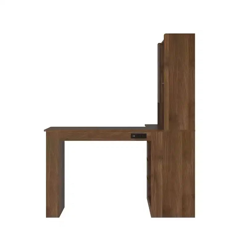 Hoekbureau van 46 inch in L-vorm met boekenplank en lades
