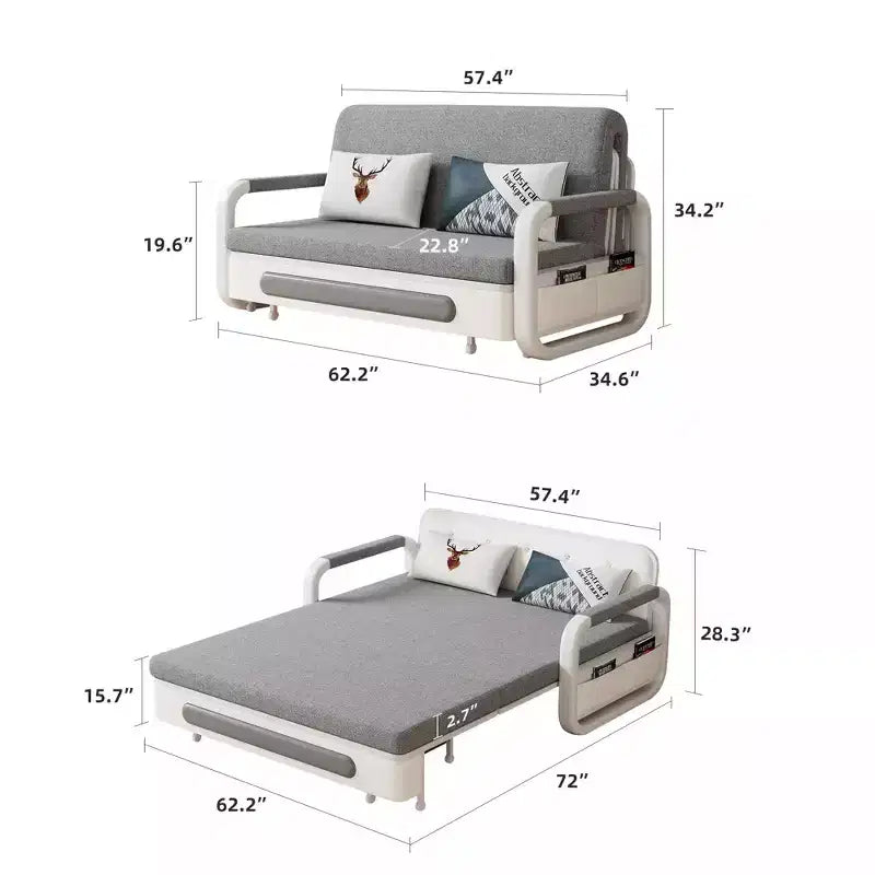 Divano letto moderno Luck Live da 62.2in., multifunzionale con contenitore