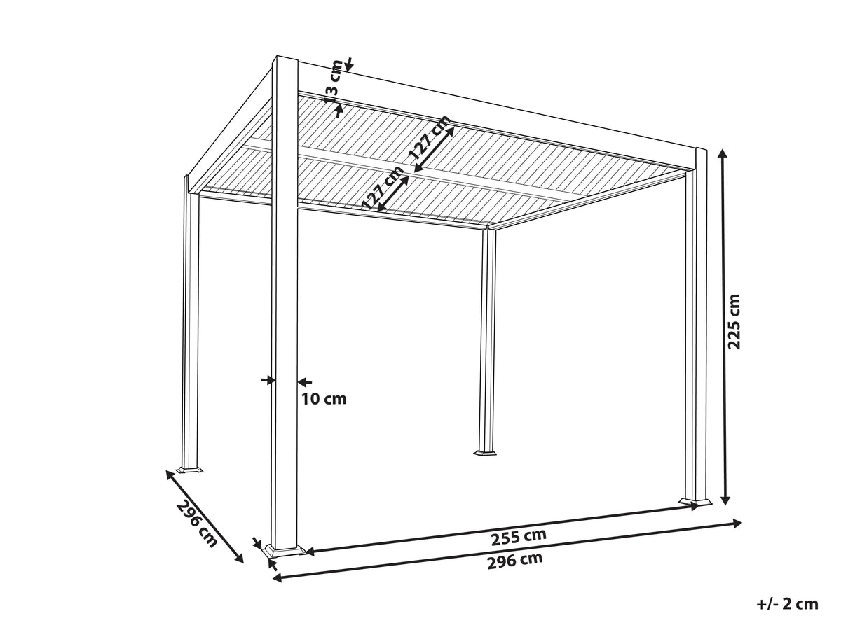 Metallpavillon 296 cm 296 cm Schwarz