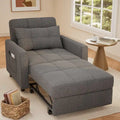 Fauteuil convertible 3-en-1 avec lit escamotable, canapé lounge rembourré convertible, réglable et pliable
