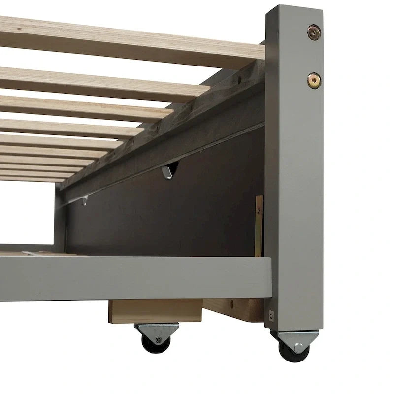 Divano letto allungabile con letto estraibile, divano letto in legno con letto estraibile