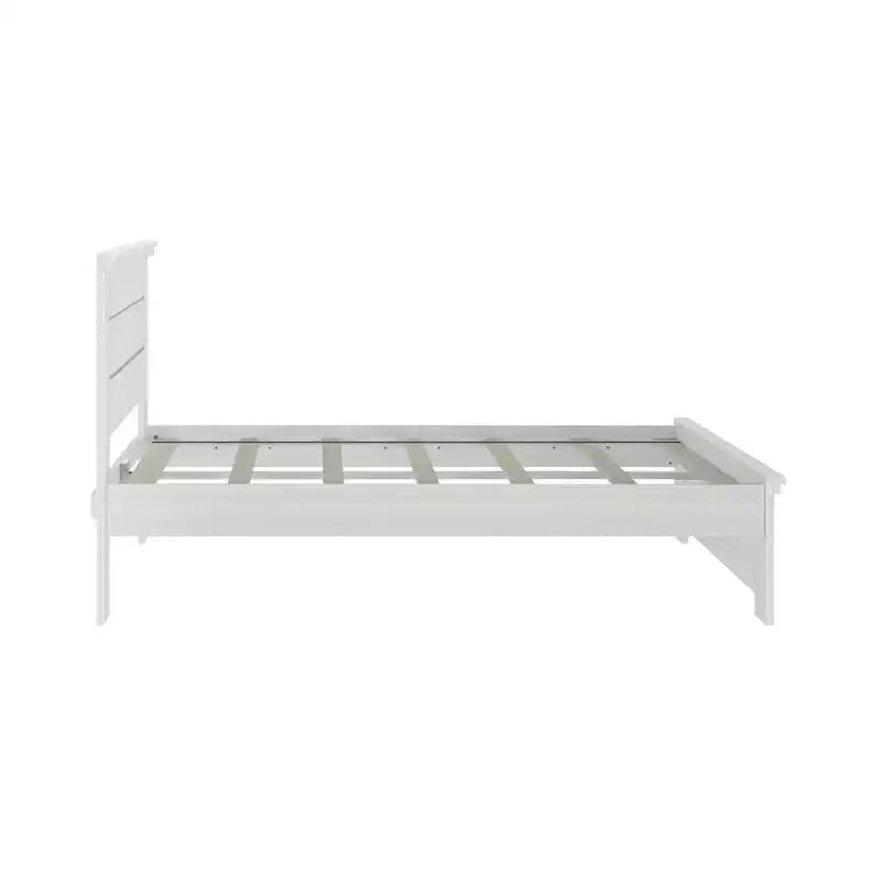 Plank+Beam landelijke bedframe in tweepersoonsformaat met hoofdbord, platformbed van massief hout