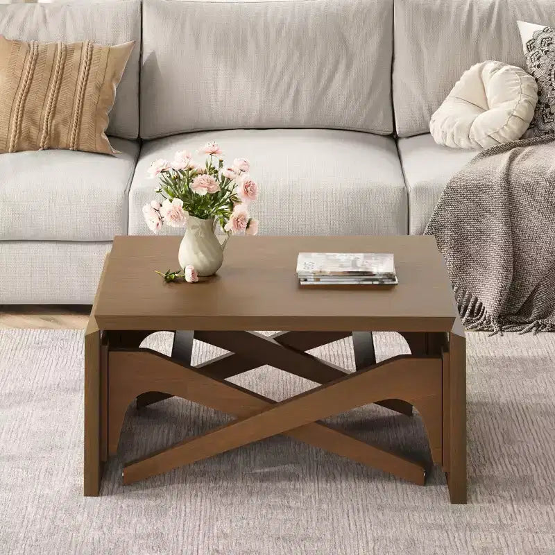 Tavolino da salotto 2 in 1, tavolo da pranzo allungabile, altezza regolabile, per casa e ufficio, salvaspazio - ModernLuxe