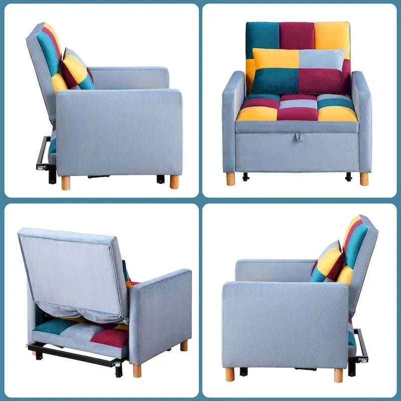 Fauteuil-lit convertible Aukfa, fauteuil une place avec oreiller