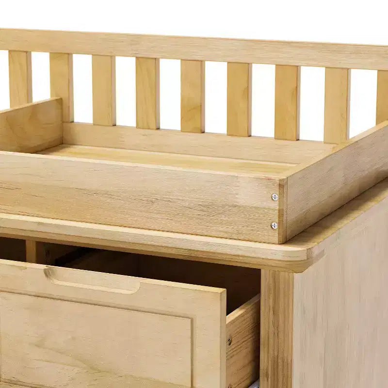 Fasciatoio e cassettiera Homsee in legno massello di pino: piano rimovibile, cassetti, elemento essenziale tutto in uno per la cameretta dei genitori