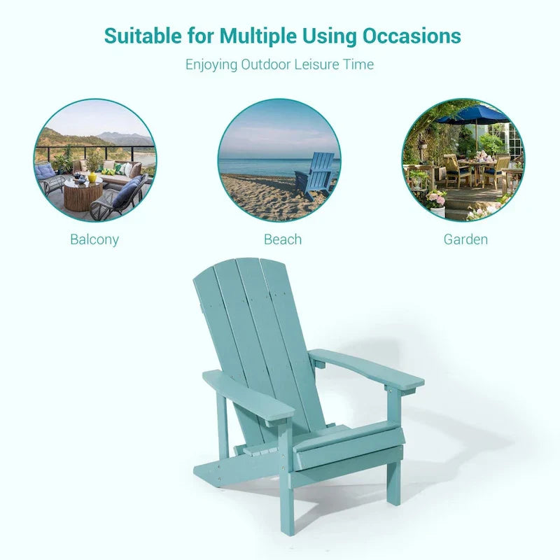 Set di 4 sedie Adirondack da esterno in legno resistente agli agenti atmosferici Bonosuki