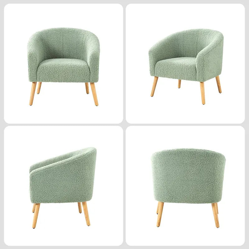 Set di 2 poltrone moderne Sheila da 30 W in bouclé con gambe in legno massello di HULALA HOME