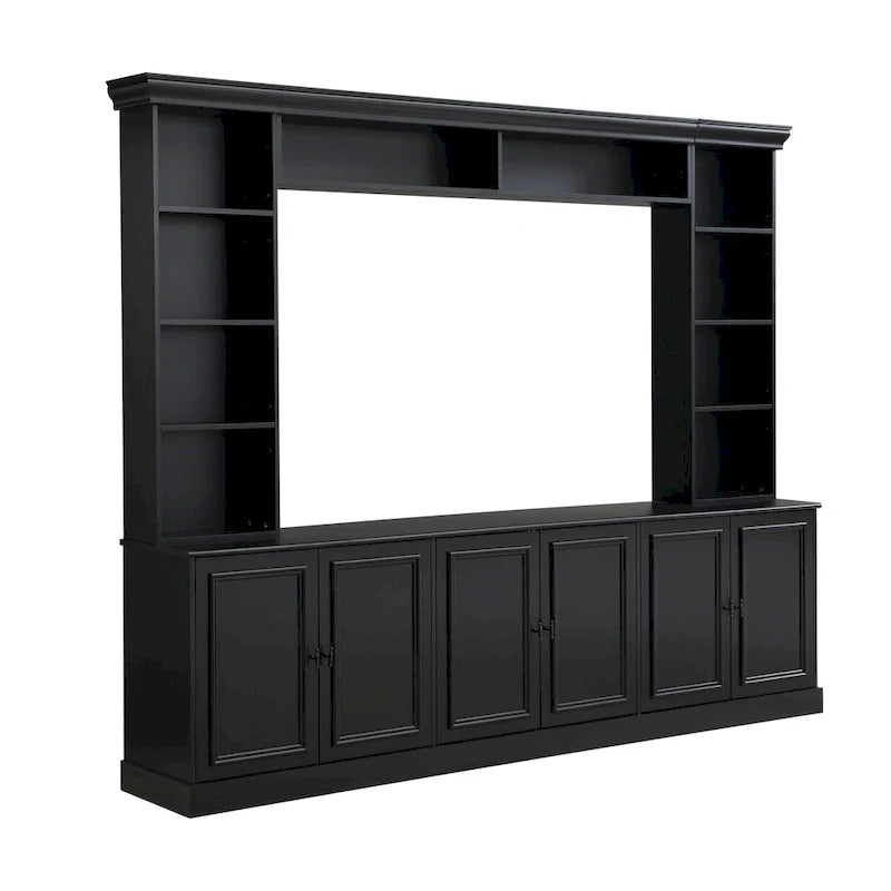 4-teiliges Entertainment-Center-Wandset mit Brücke für Fernseher bis zu 70 , TV-Ständer W/verstellbare Regale, große Medienkonsole