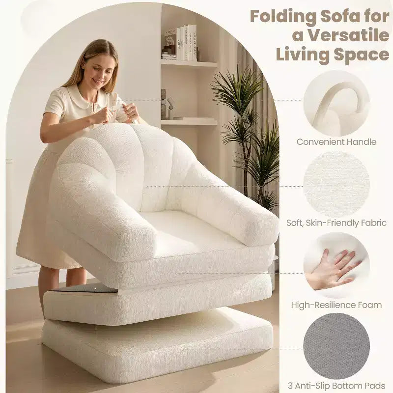 Yaheetech 2-in-1-Klappsofa, Klappstuhlbett für Wohnzimmer und Schlafzimmer