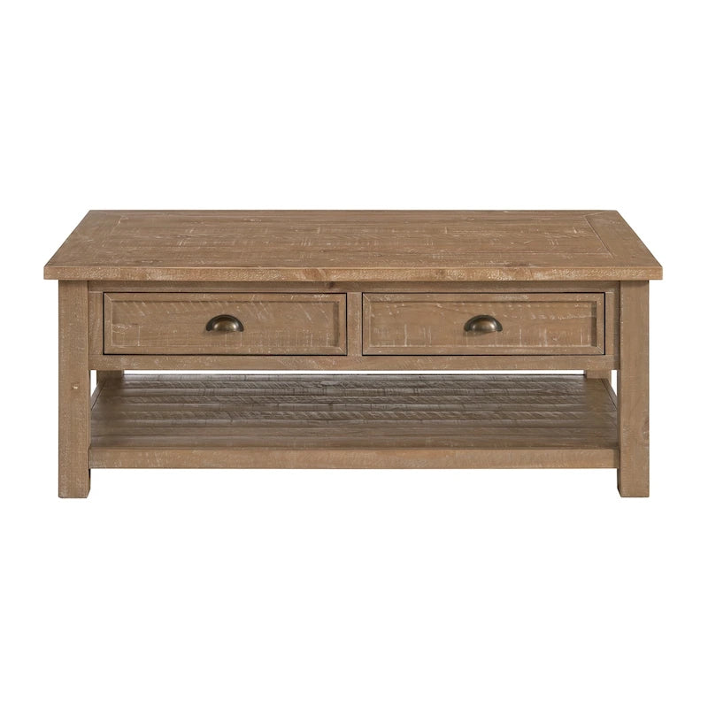 Tavolino da caffè Downington in legno massello con 2 cassetti di The Gray Barn