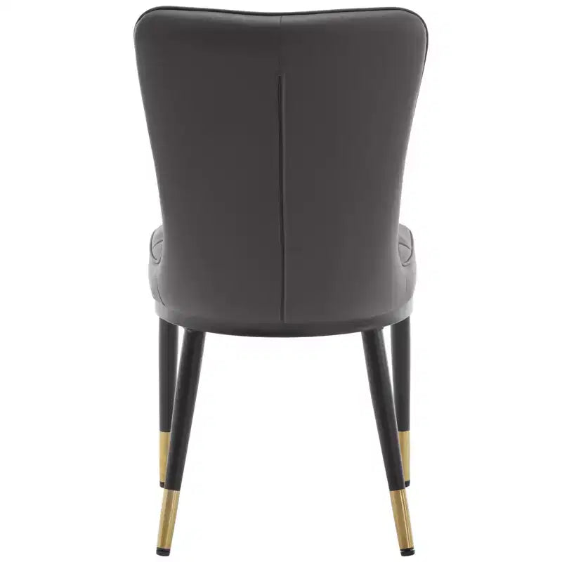 Bekrvio eetkamerstoelen set van 6, moderne gestoffeerde zitting van imitatieleer met hoge rugleuning, metalen poten, keukenstoelen zonder armleuningen voor woon- en eetkamer