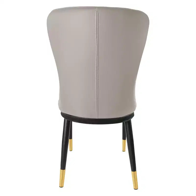 Bekrvio eetkamerstoelen set van 6, moderne gestoffeerde zitting van imitatieleer met hoge rugleuning, metalen poten, keukenstoelen zonder armleuningen voor woon- en eetkamer