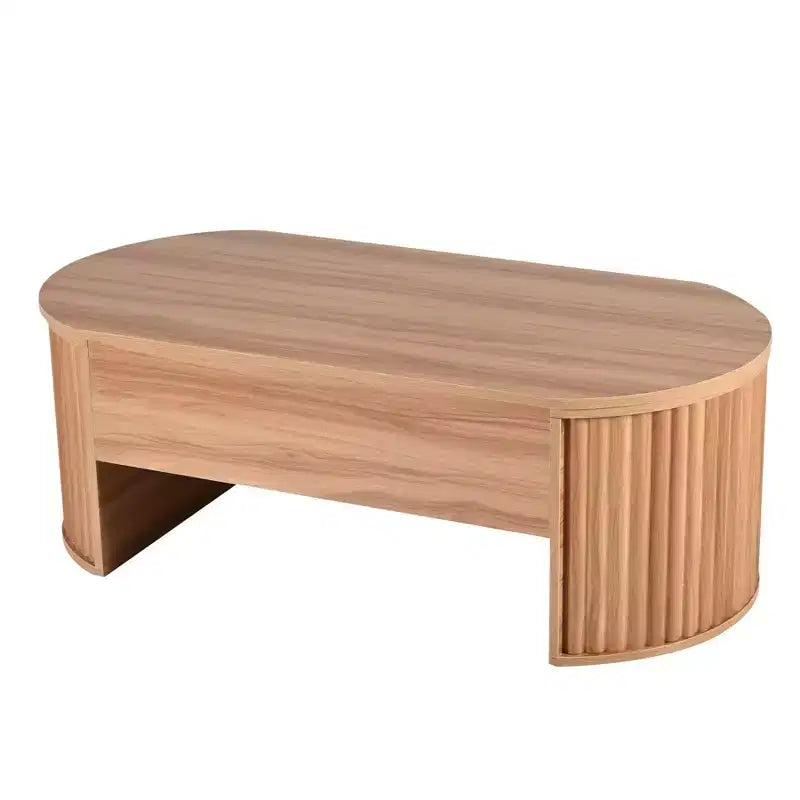Salontafel van 47.2'' met hefbaar blad, ovale houten middentafel met verborgen opbergruimte, moderne cocktailtafel voor woonkamer, slaapkamer en kantoor