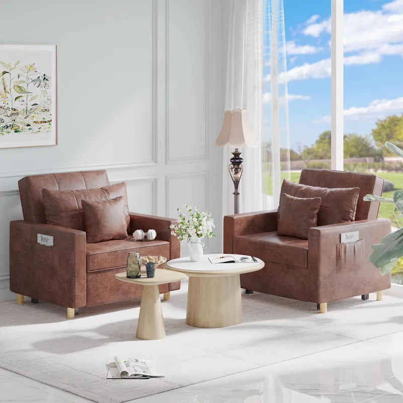 Fauteuil-lit réglable convertible 3-en-1, plusieurs couleurs, pour 1 personne