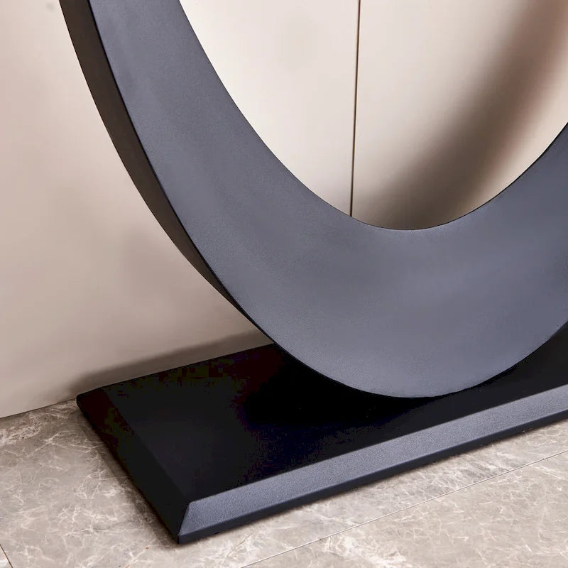 Moderner Konsolentisch, elegantes Design, Metallgestell mit verstellbaren Fußgleitern für den Eingangsbereich