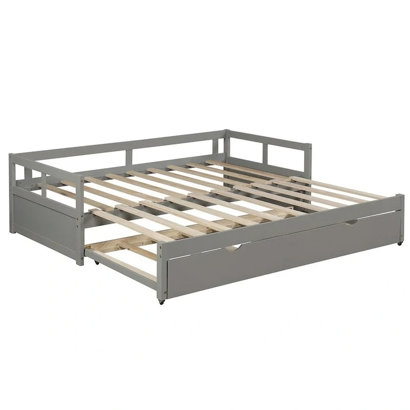Divano letto allungabile con letto estraibile, divano letto in legno con letto estraibile