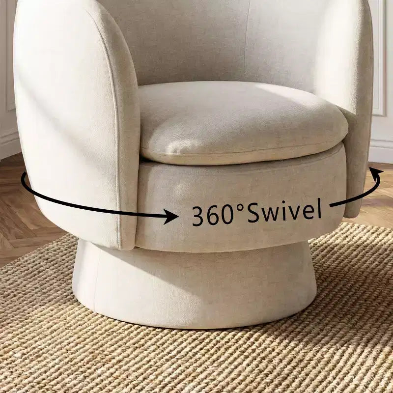 2er-Set moderne drehbare Fassonsessel mit Stoffbezug, um 360 Grad drehbare Akzentsessel für Wohnzimmer und Schlafzimmer-Panipeachy