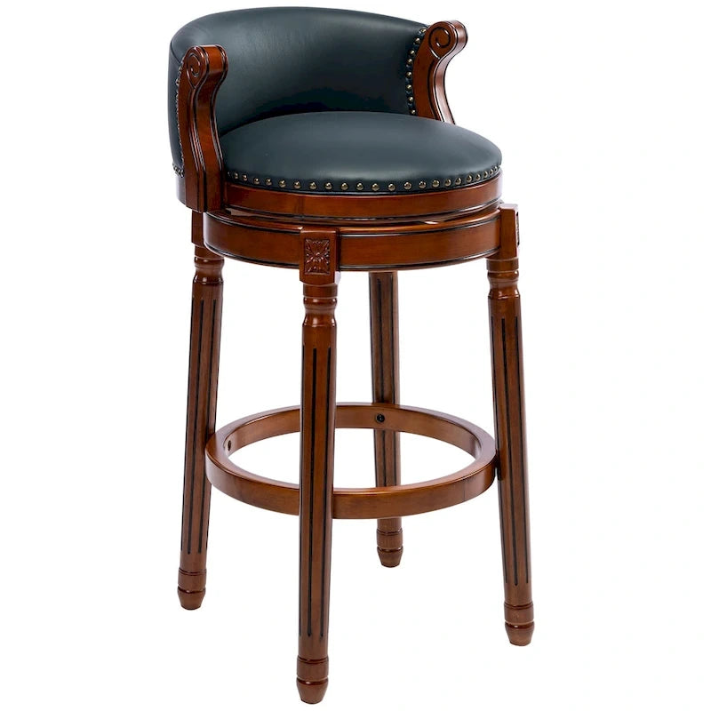 Tabourets de bar en cuir de vache et bois