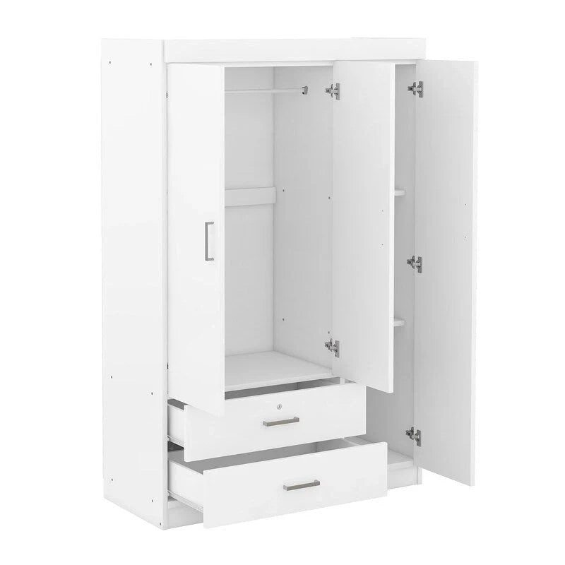 Spiegelschrank mit 3 Türen, Regalen und 2 Schubladen