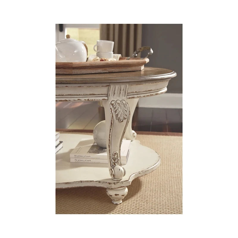 Table basse Realyn - blanc/marron - 48.13 W x 34 P x 19.88 H