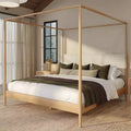 Harbor Himmelbett in King-Size mit gepolstertem Kopfteil, Blond/Swiss Coffee (MD2411-01)