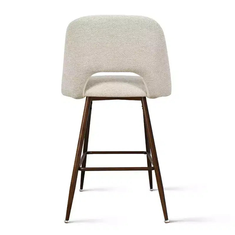 Ensemble de 3 tabourets de bar mi-hauteur de style moderne du milieu du siècle, chaises rembourrées de 26 po pour îlot de cuisine, pieds en métal finition noyer - Panipeachy