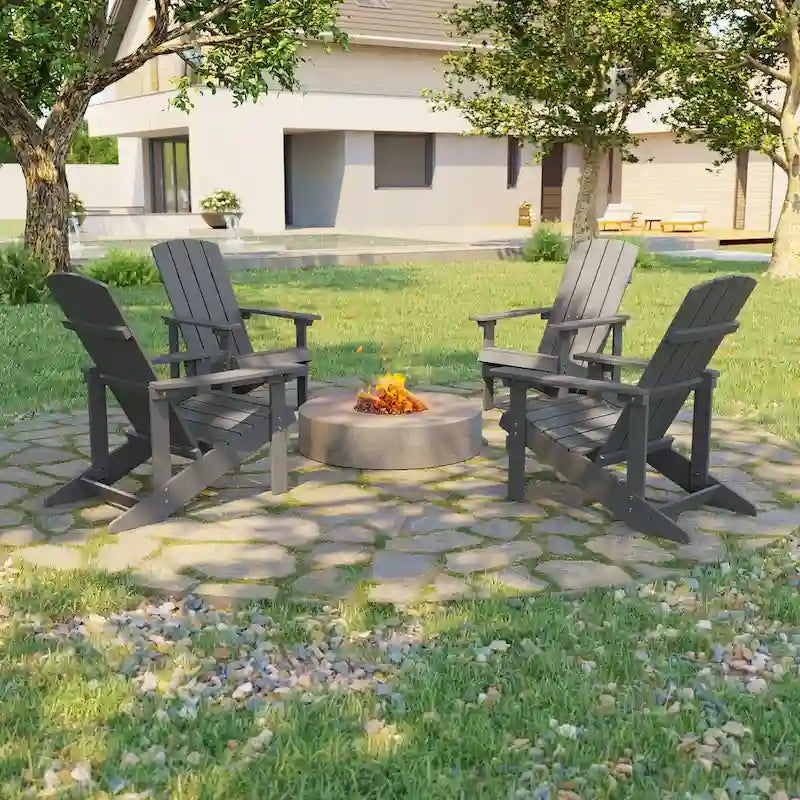 Set di 4 sedie Adirondack da esterno in legno resistente agli agenti atmosferici Bonosuki
