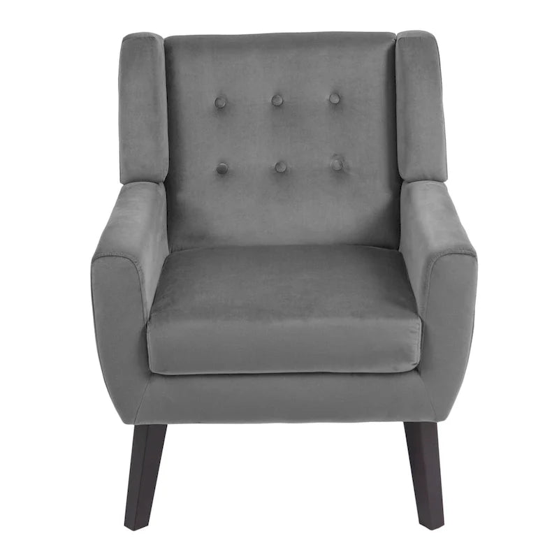 Ensemble de 2 fauteuils d’appoint rembourrés en velours pour le salon